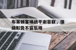 金年会登录入口-布莱顿客场战平谢菲联，保级形势不容乐观